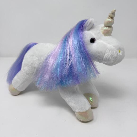 New Adventures White Unicorn Blue Purple Mane and Tail Iridescent Horn Hooves - Picture 2 of 10